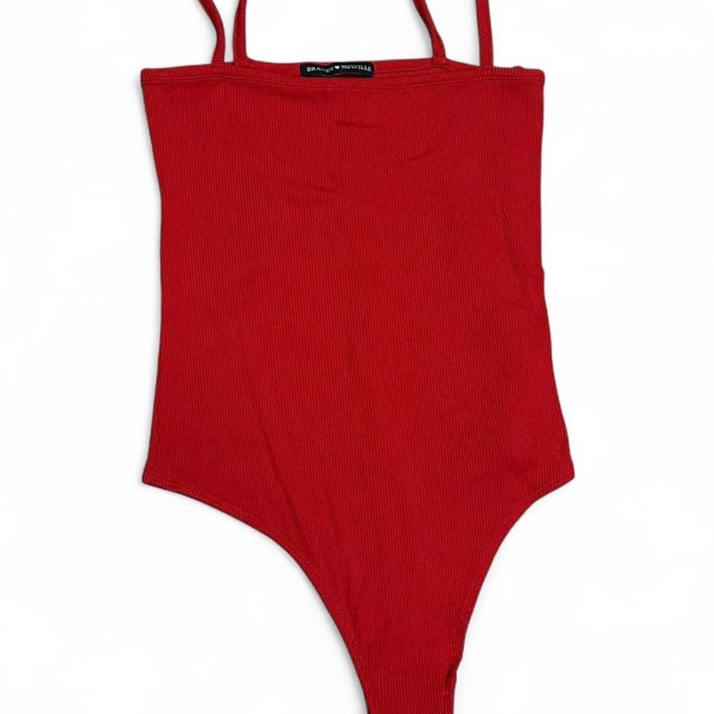 Brandy Melville Red Spaghetti Strap Bodysuit